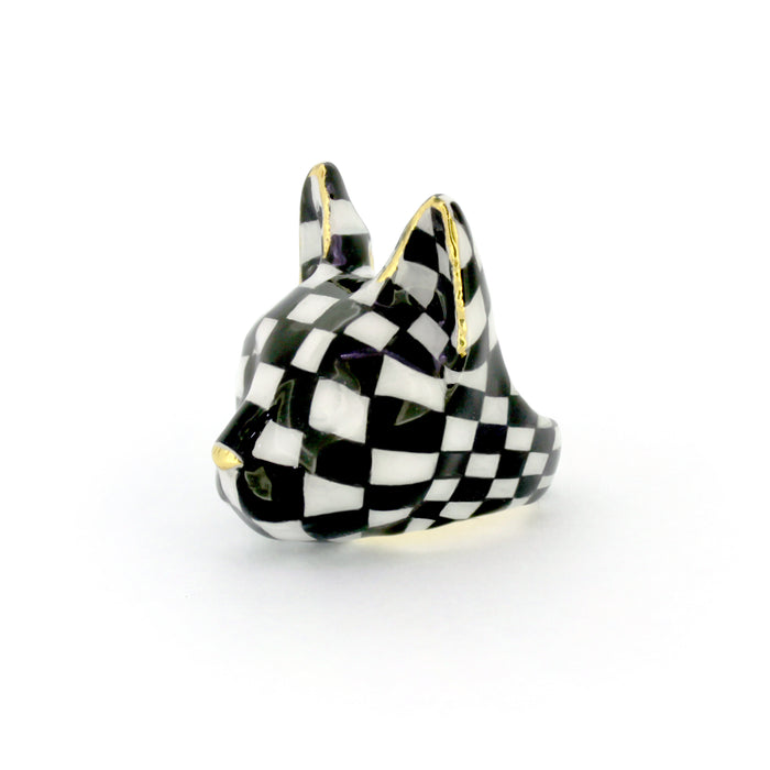 Checkered Cat Ring | MaewMarch