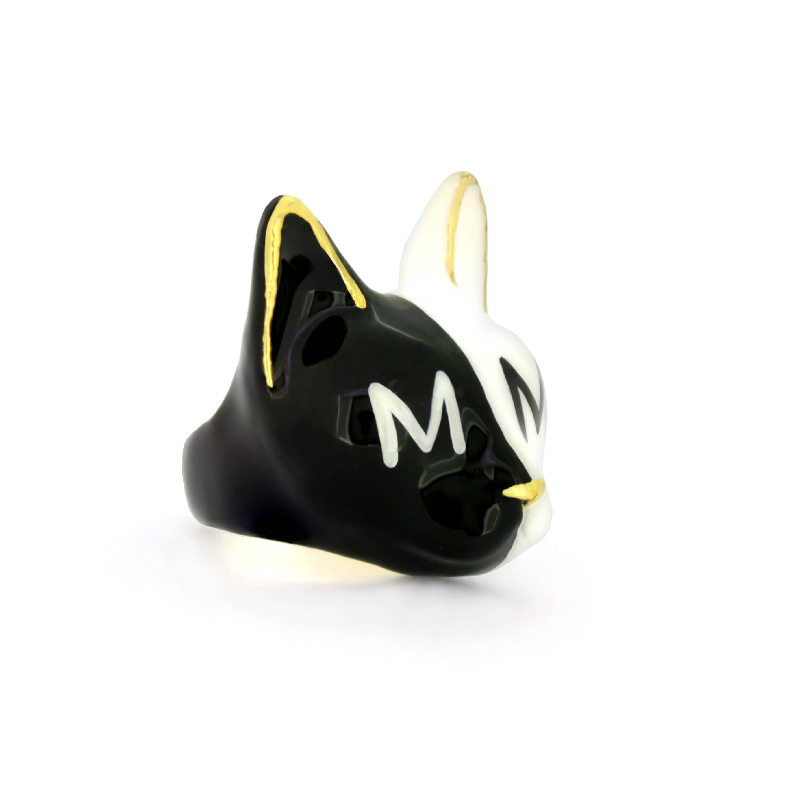 Half B&W Cat Ring | MaewMarch