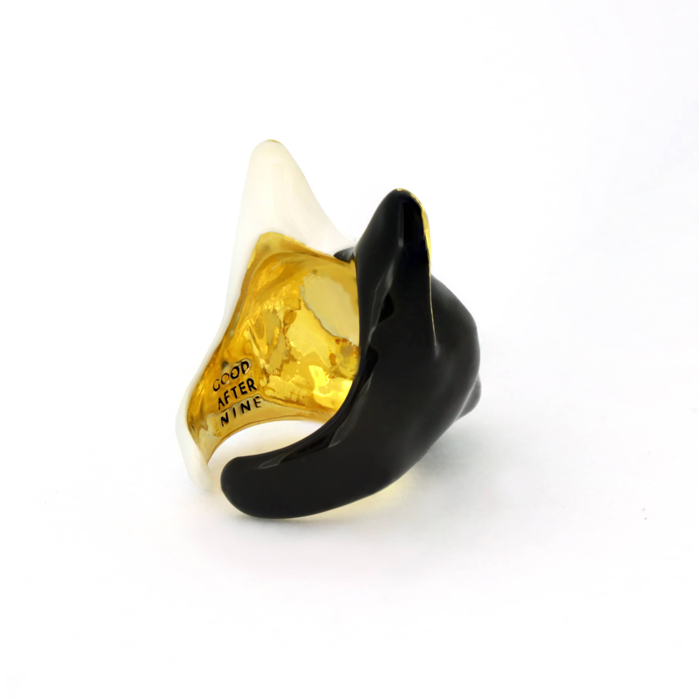 Half B&W Cat Ring | MaewMarch