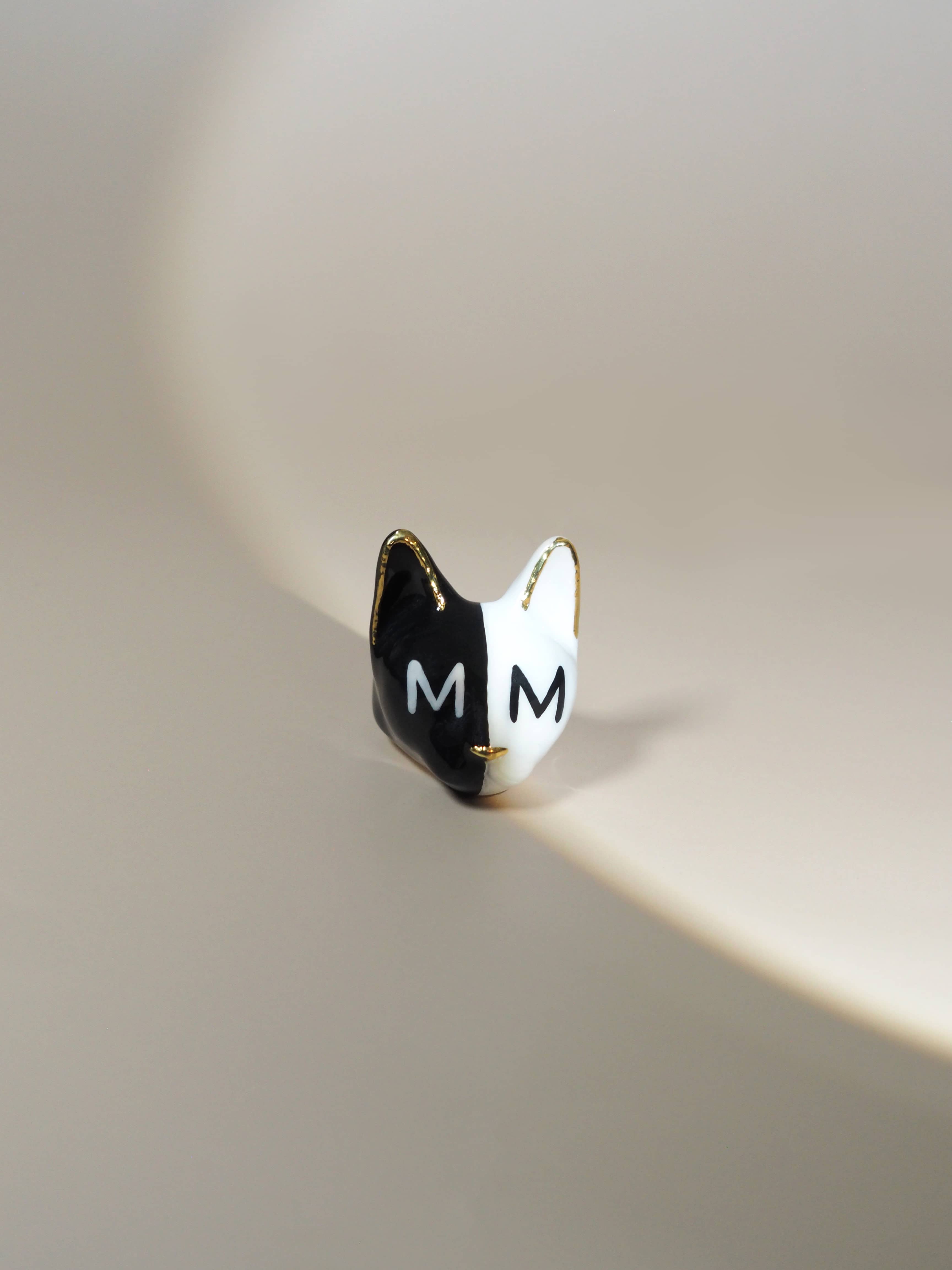 Half B&W Cat Ring | MaewMarch