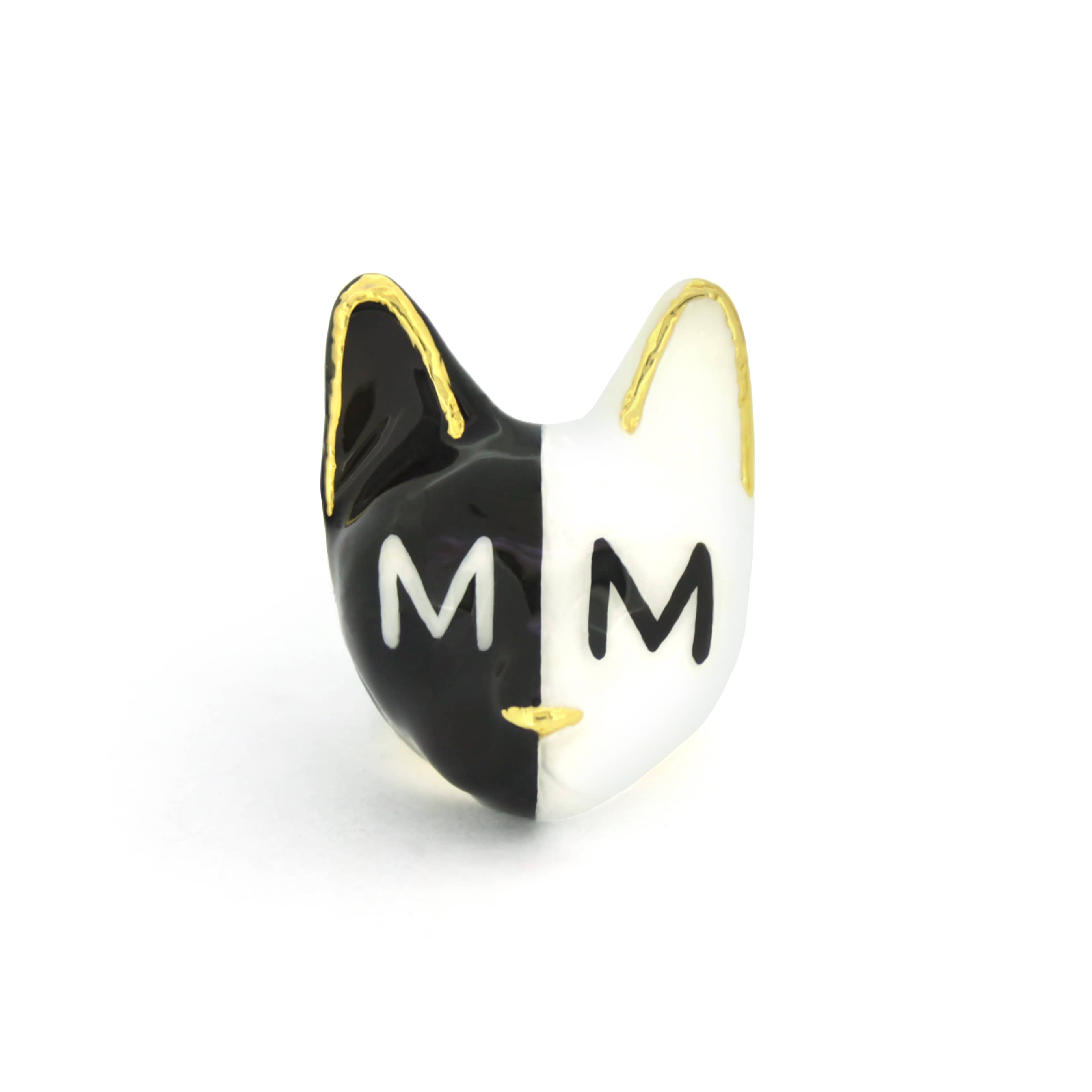 Half B&W Cat Ring | MaewMarch