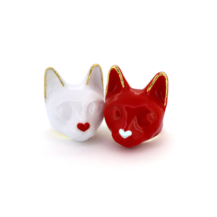 White Heart Cat Ring | MaewMarch