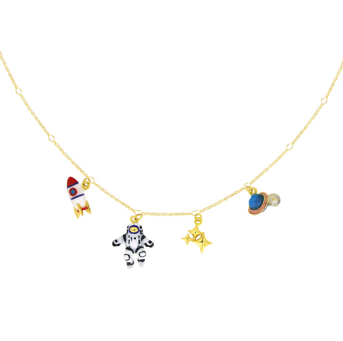 Space Walker Charms Necklace 925 Sterling Silver | Happy Story