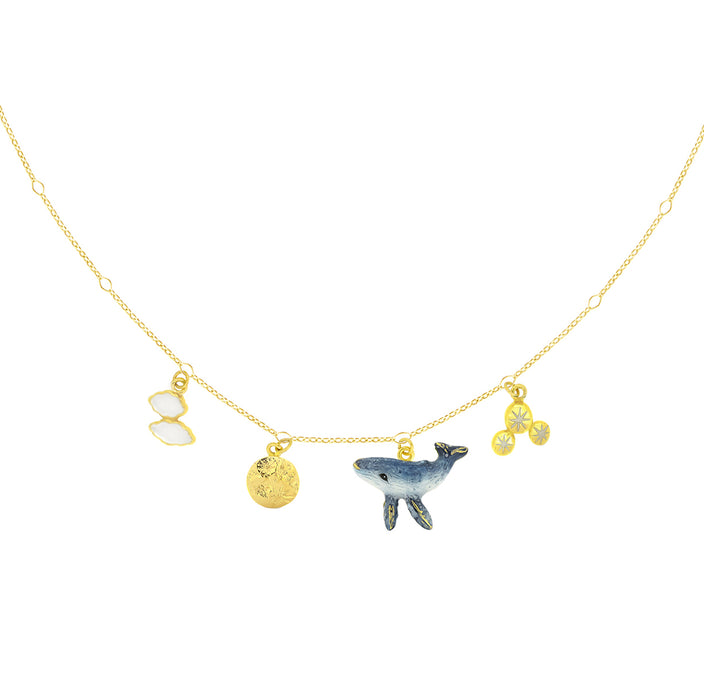 Flying Whale Charms Necklace 925 Sterling Silver | Happy Story
