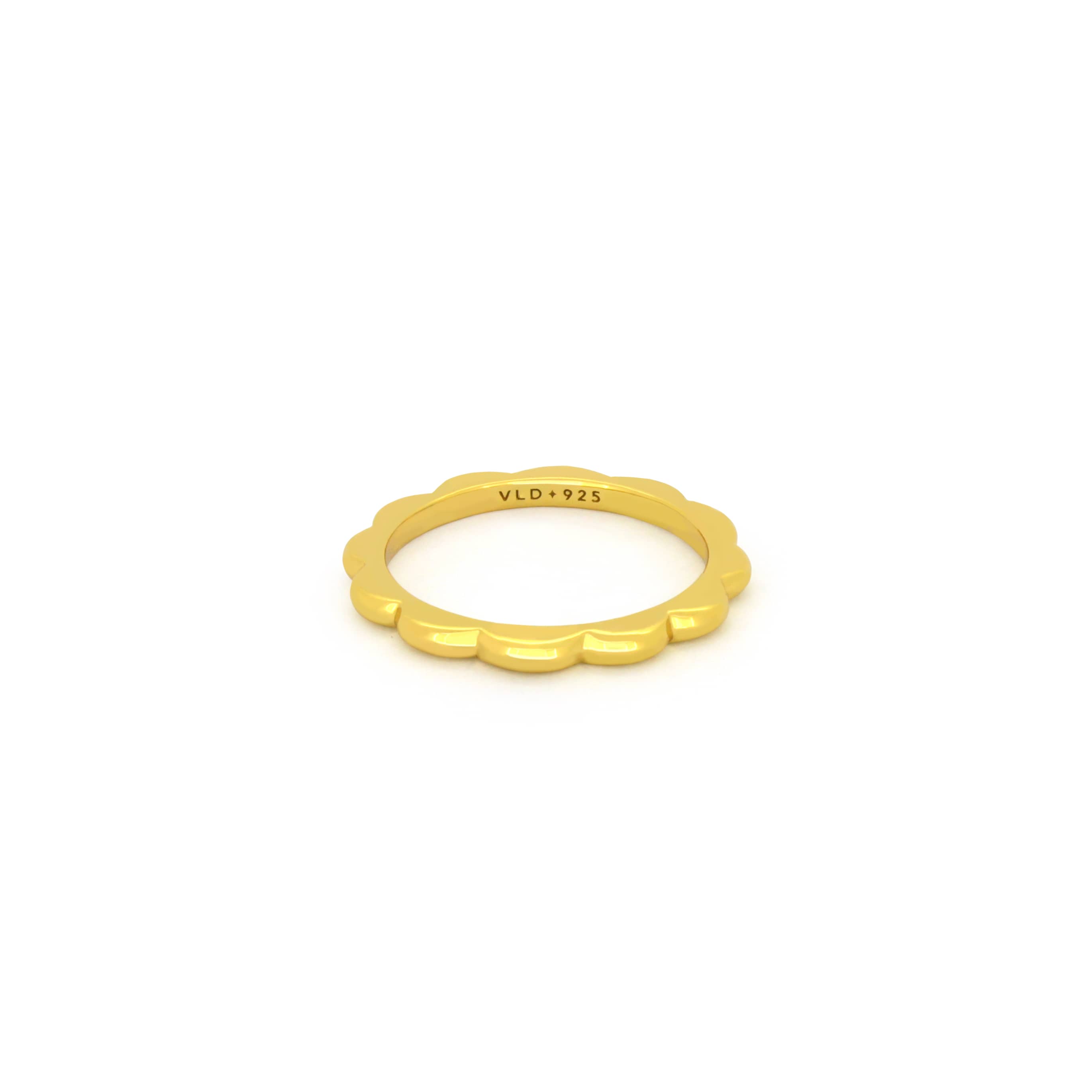 Unique gold-plated stacking ring with a chic design.