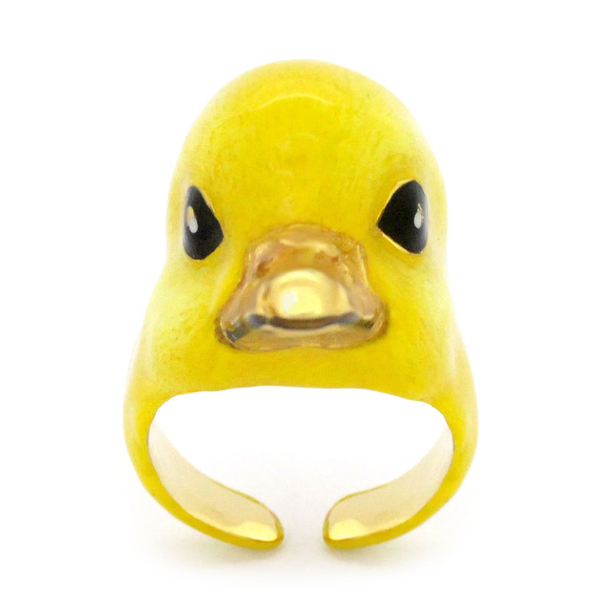 Cute yellow duck ring designed for adding a playful touch to any outfit.