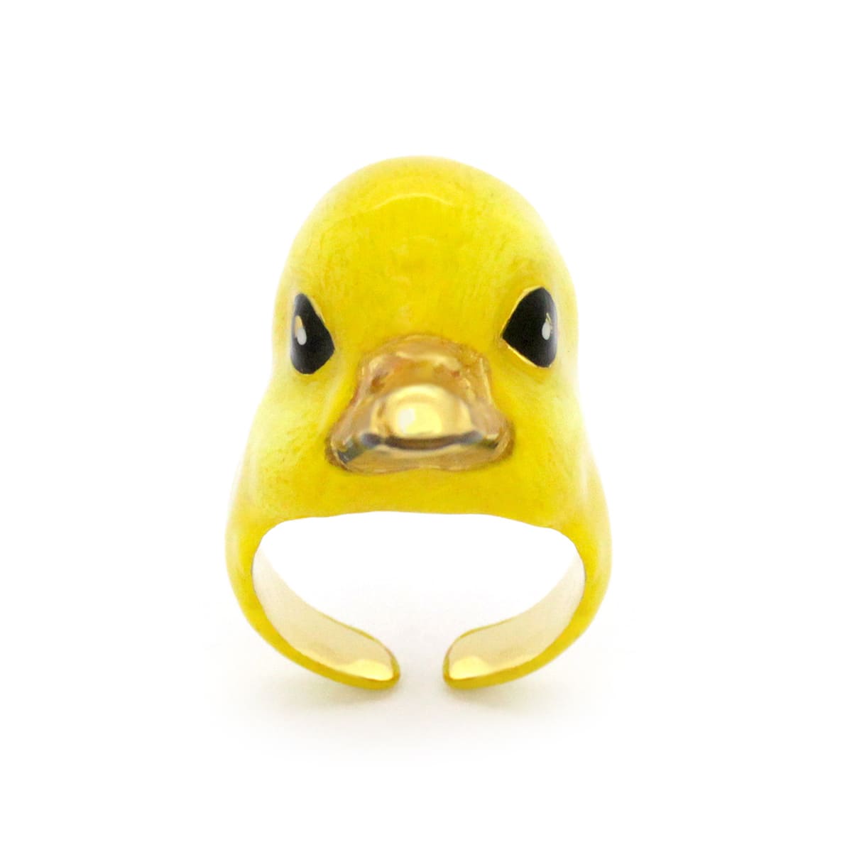 Cute yellow duck ring designed for adding a playful touch to any outfit.