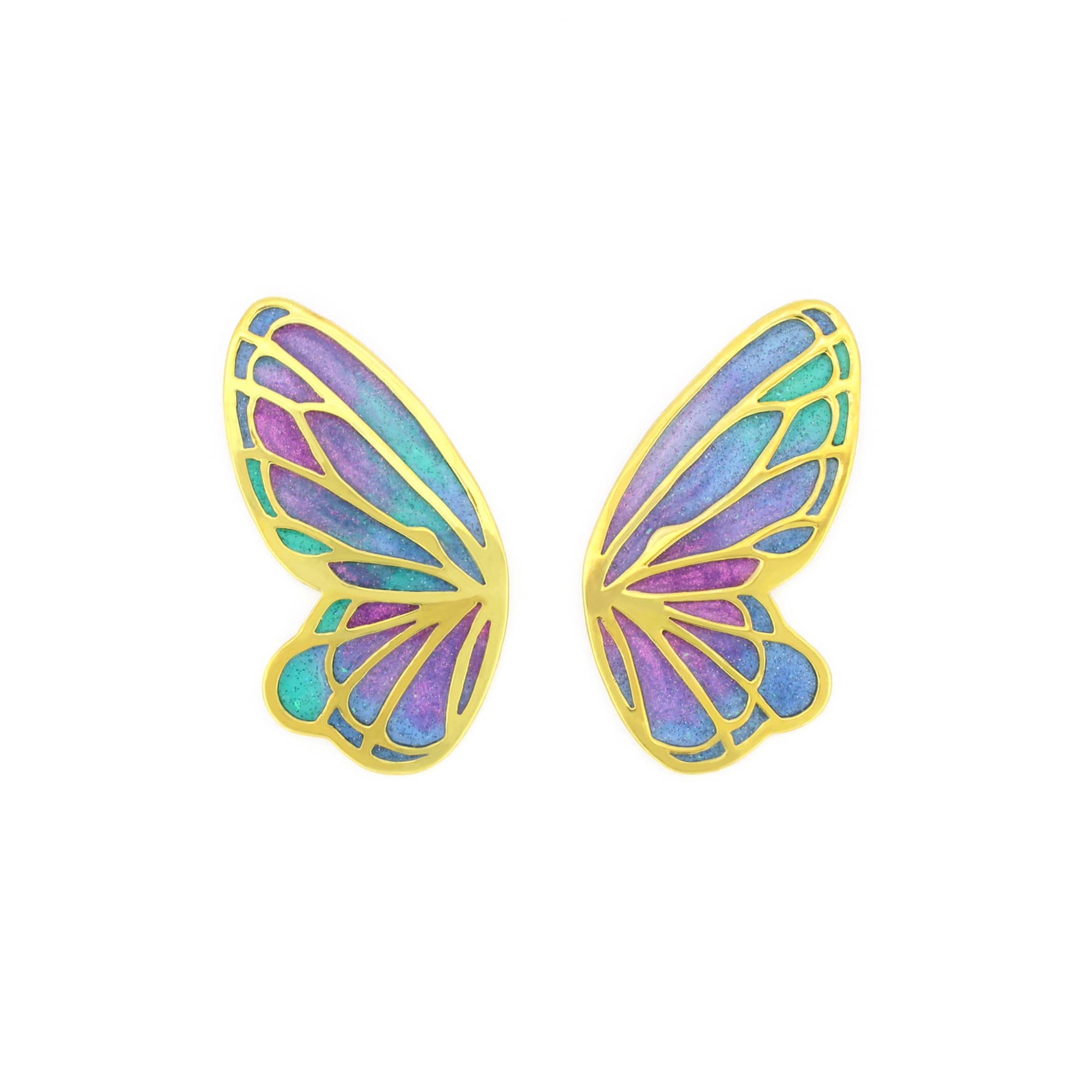 Enamel butterfly earrings featuring a stunning color palette with detailed craftsmanship