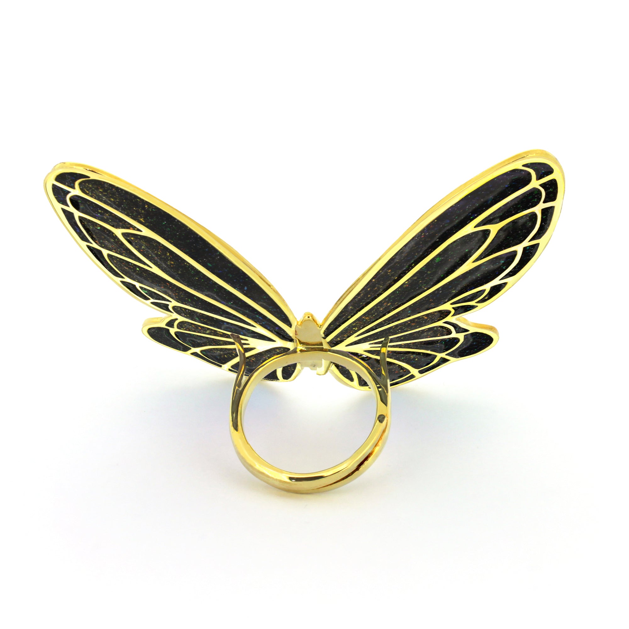 Artisan-crafted butterfly enamel ring showcasing unique craftsmanship.
