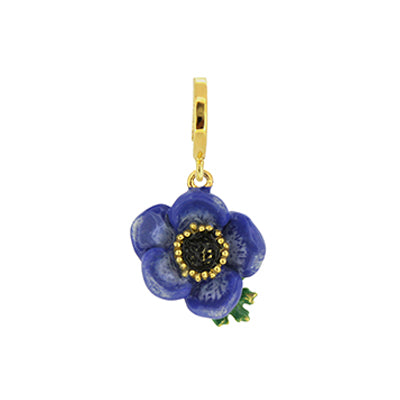 Purple anemone charm with a clicker ring.