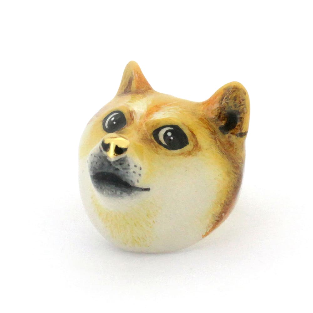 Cute doge face ring with detailed painting