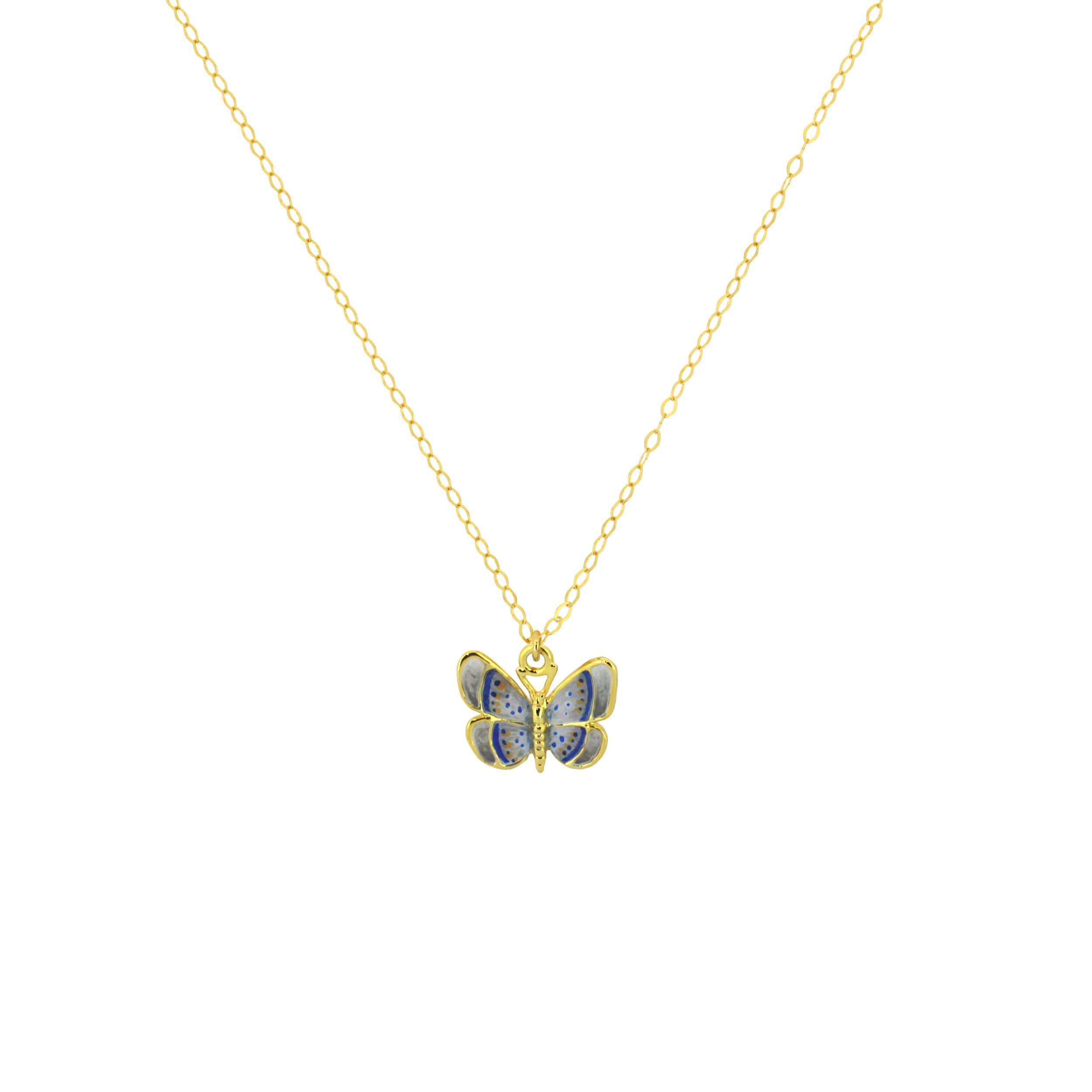 Delicate butterfly pendant on a gold chain