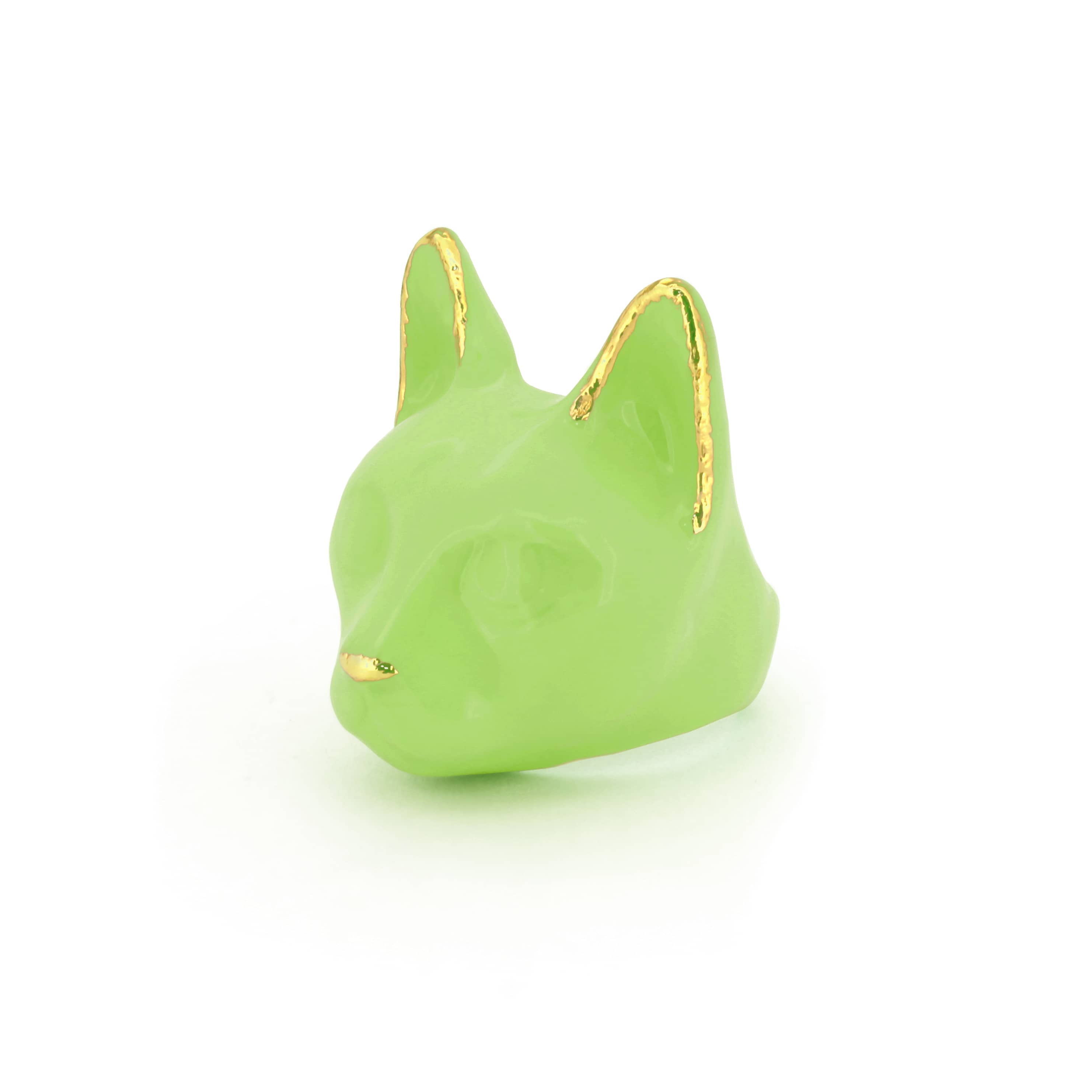 Unique summer collection cat ring in green, perfect for cat lovers.
