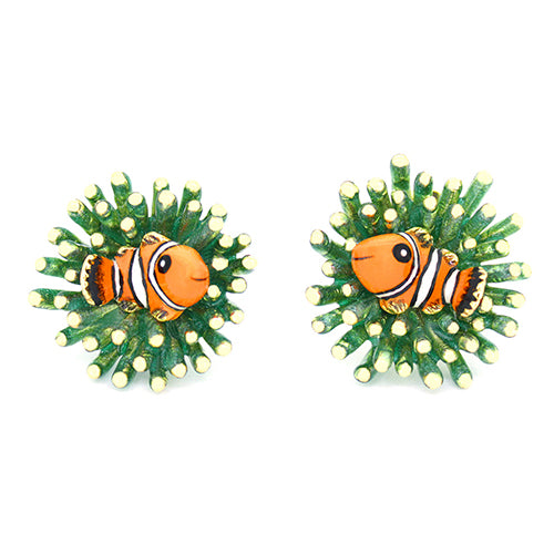 Clownfish and Sea Anemone Earrings
