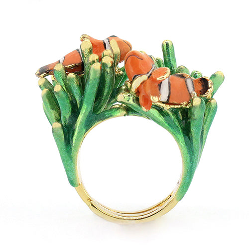 Clownfish and Sea Anemone Ring