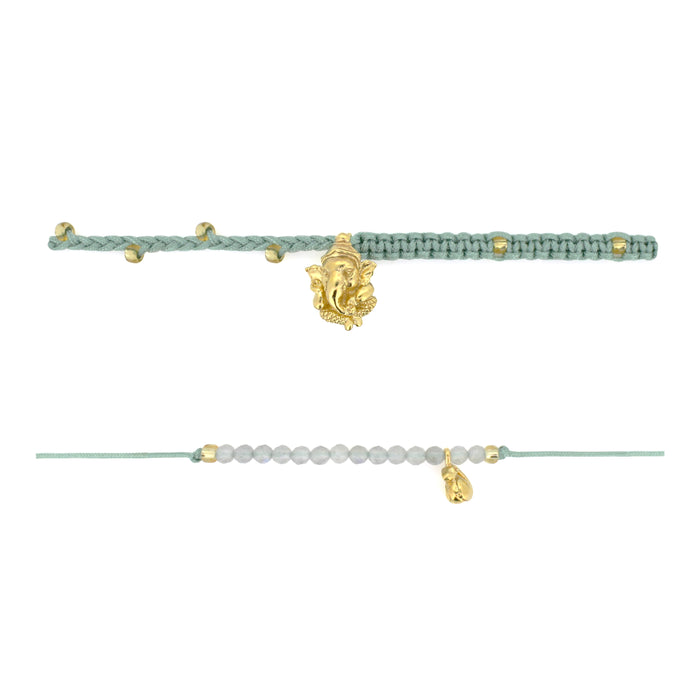 Ganesha Gold-Green SET Bracelets / Favora - Lucky
