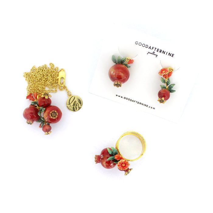 Pomegranate Earrings | Fruity Blossom