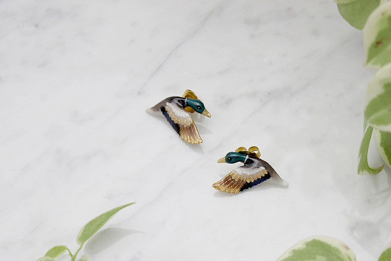 Mallard Duck Earrings | Ballerine Bird