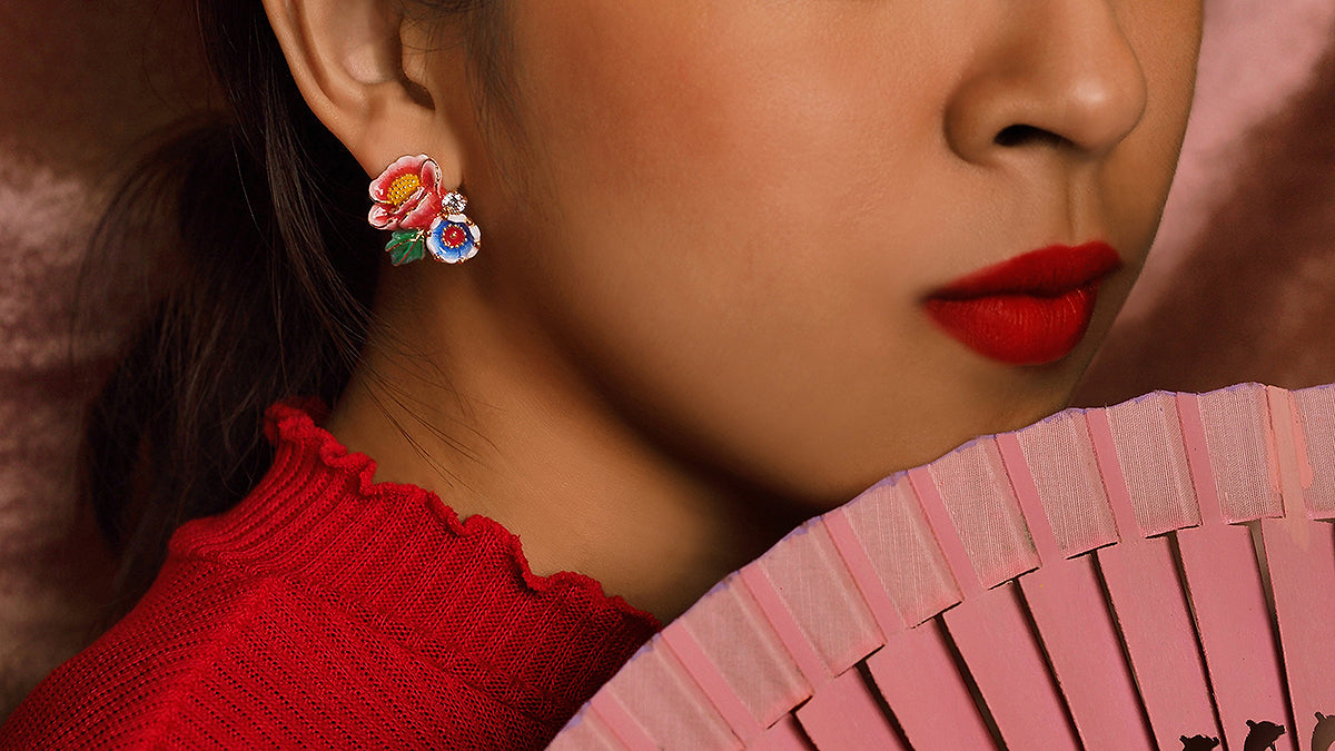Love Flower Stud Earrings | Orient Romance