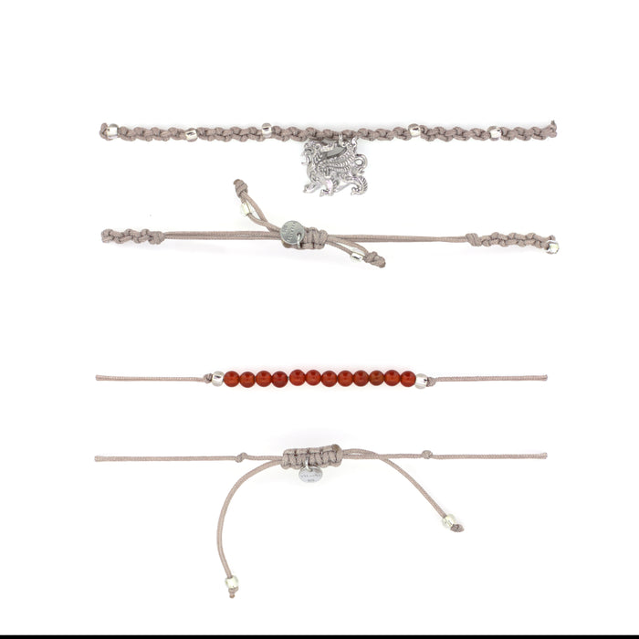Pixiu Silver-Beige SET Bracelets / Favora - Lucky