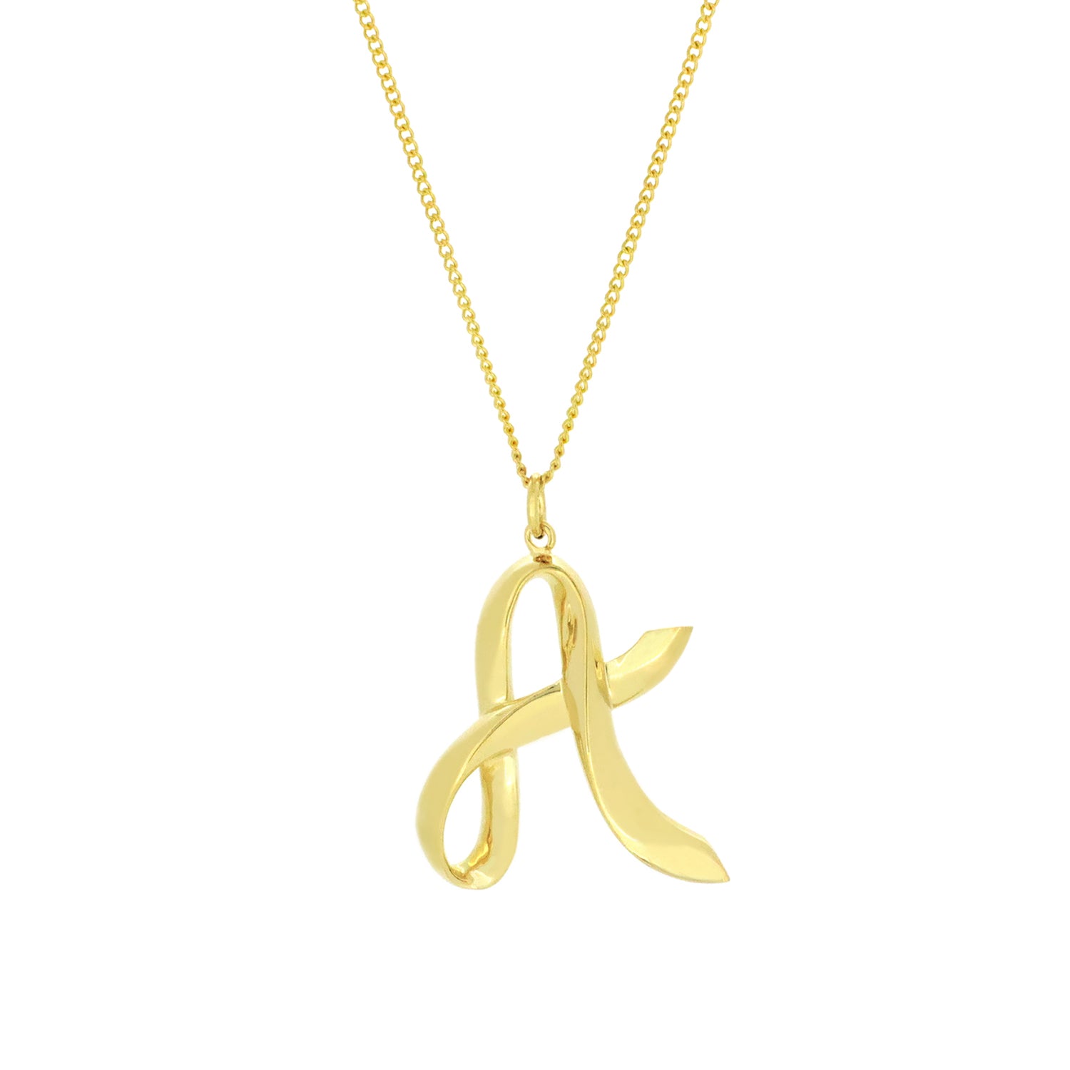 Beautiful gold plating finish necklace showcasing an artistic letter A