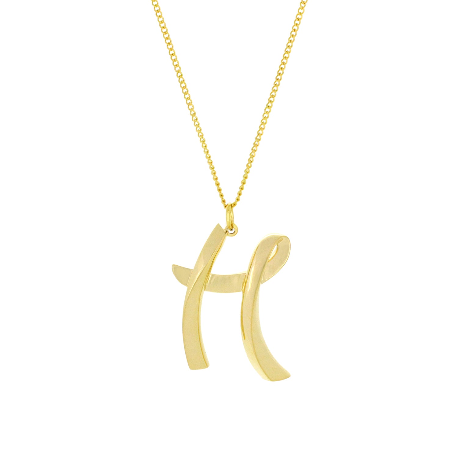 Trendy necklace with a gold-colored letter H pendant for fashion lovers.