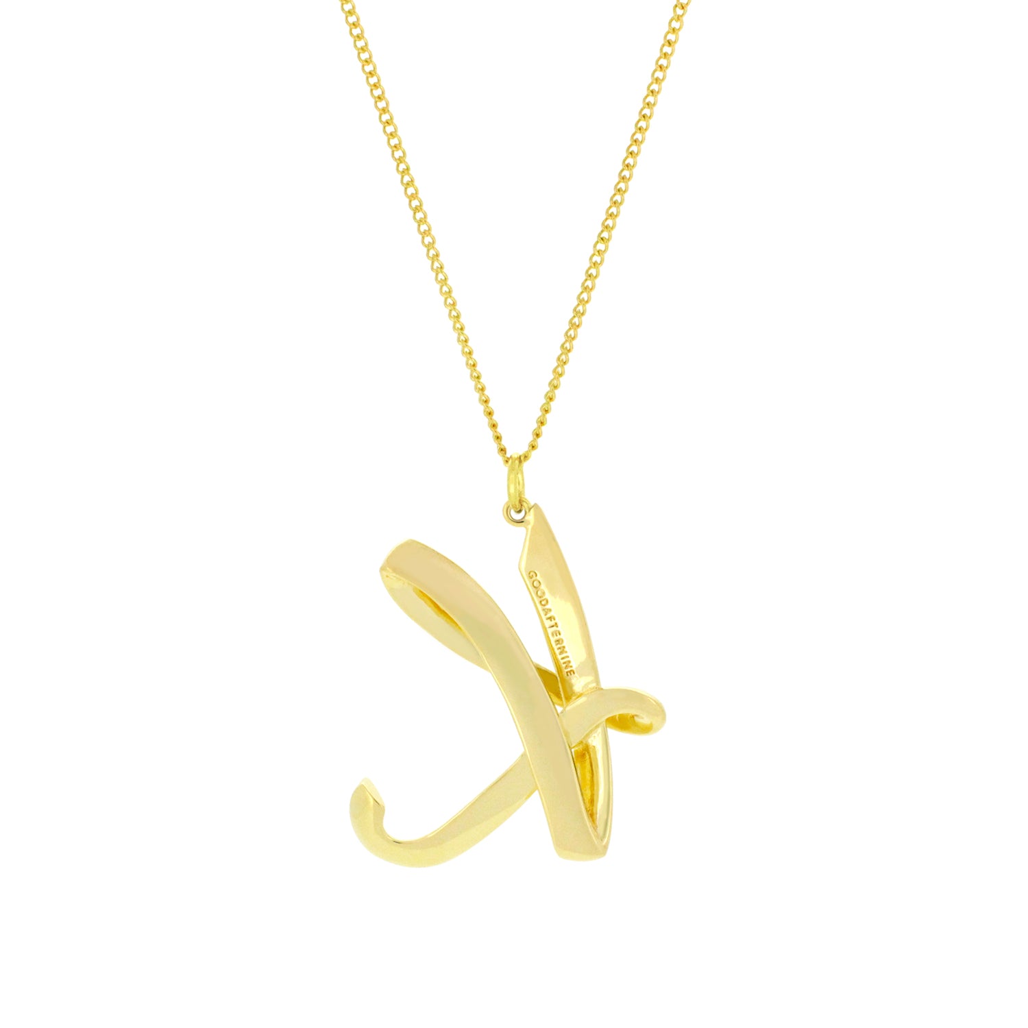 Trendy necklace with a gold-colored letter K pendant for fashion lovers.