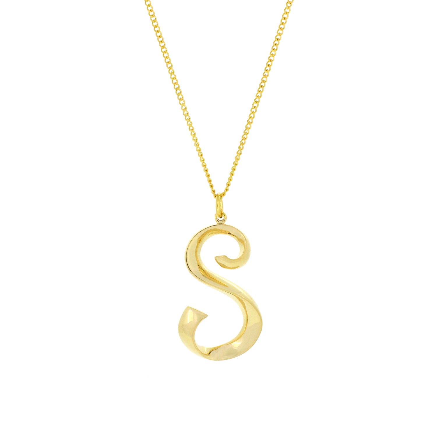 Trendy necklace with a gold-colored letter S pendant for fashion lovers.