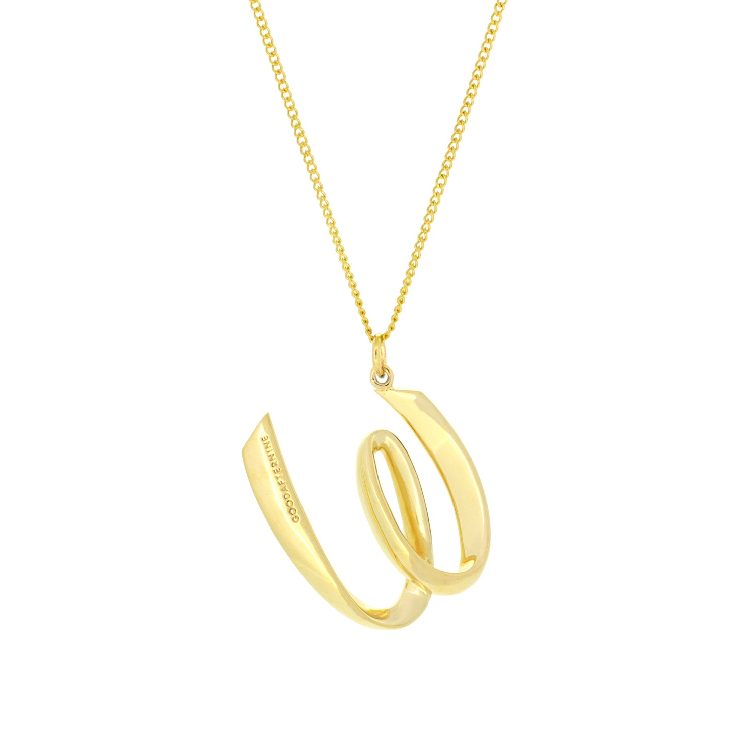 Elegant necklace with a gold-colored letter W pendant for fashion lovers.