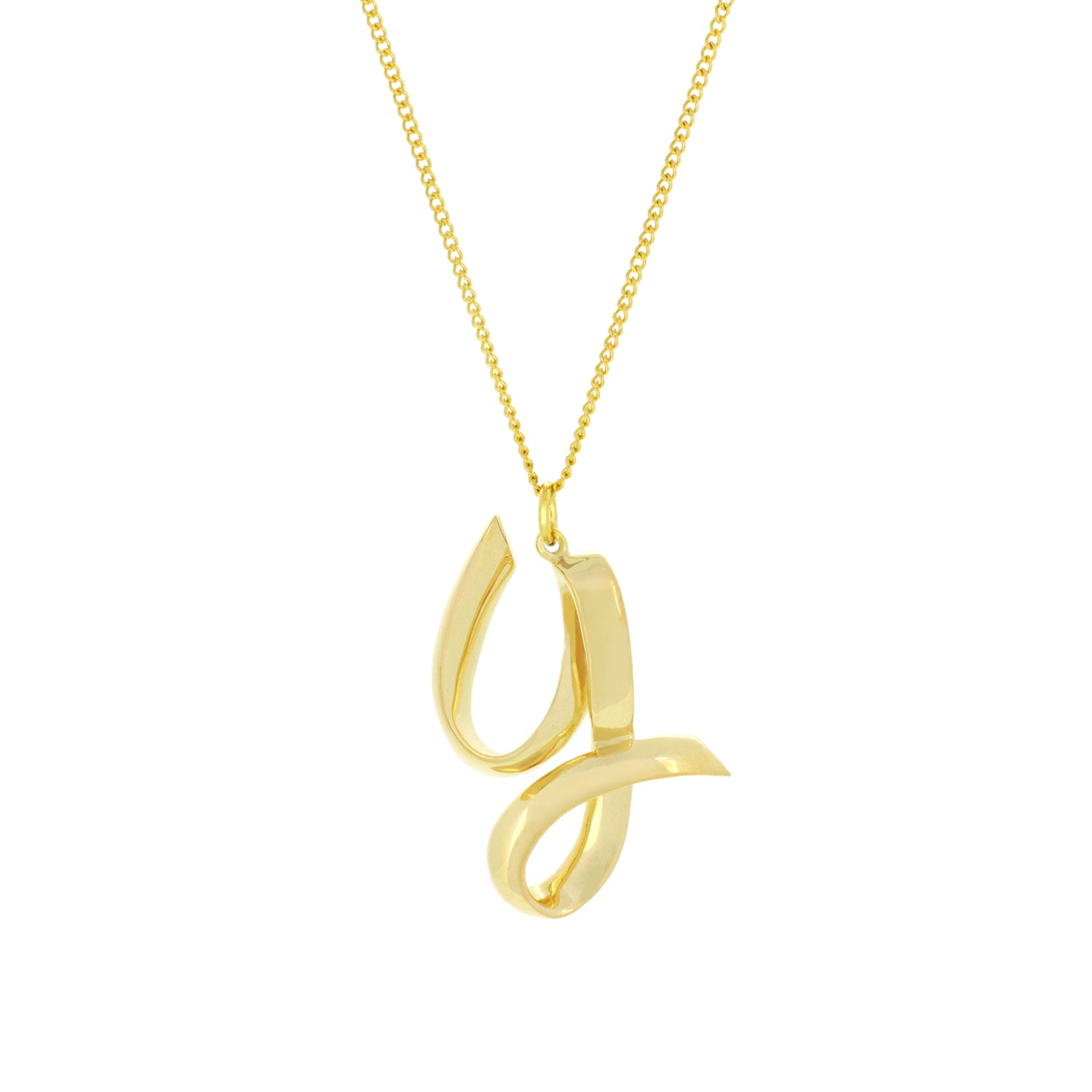 Charming gold plating finish necklace showcasing an artistic letter Y.