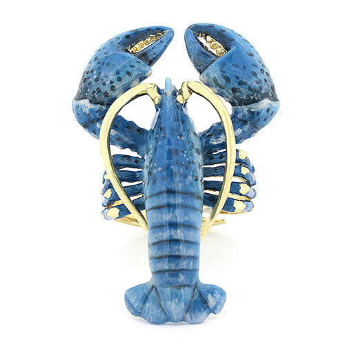 Blue lobster ring showcasing a unique design.