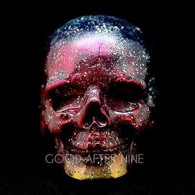Unique skull ring featuring a galaxy-inspired pattern.
