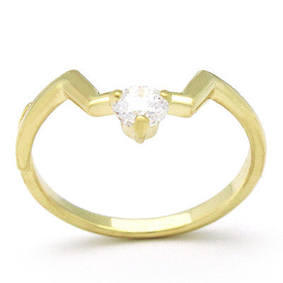 Unique gold jewelry featuring a Swarovski gemstone.