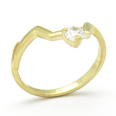 Unique gold jewelry featuring a Swarovski gemstone.