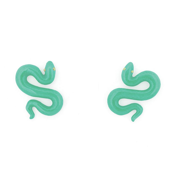 S Snake Green Earrings | Candy Snake