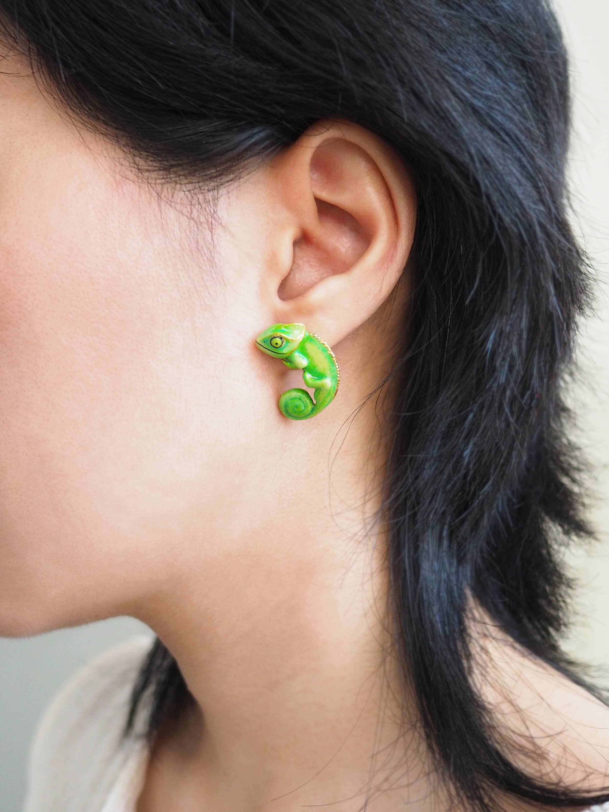 Chameleon Green Earrings | Chameleon