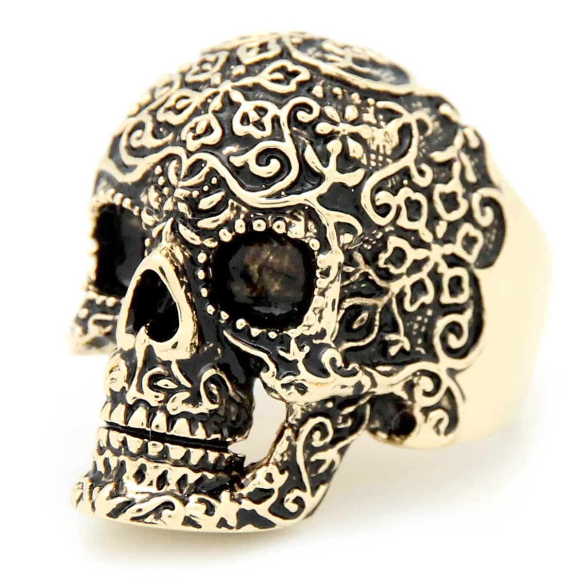 Filigree Skull Gold-Black Ring | Filigree Skull