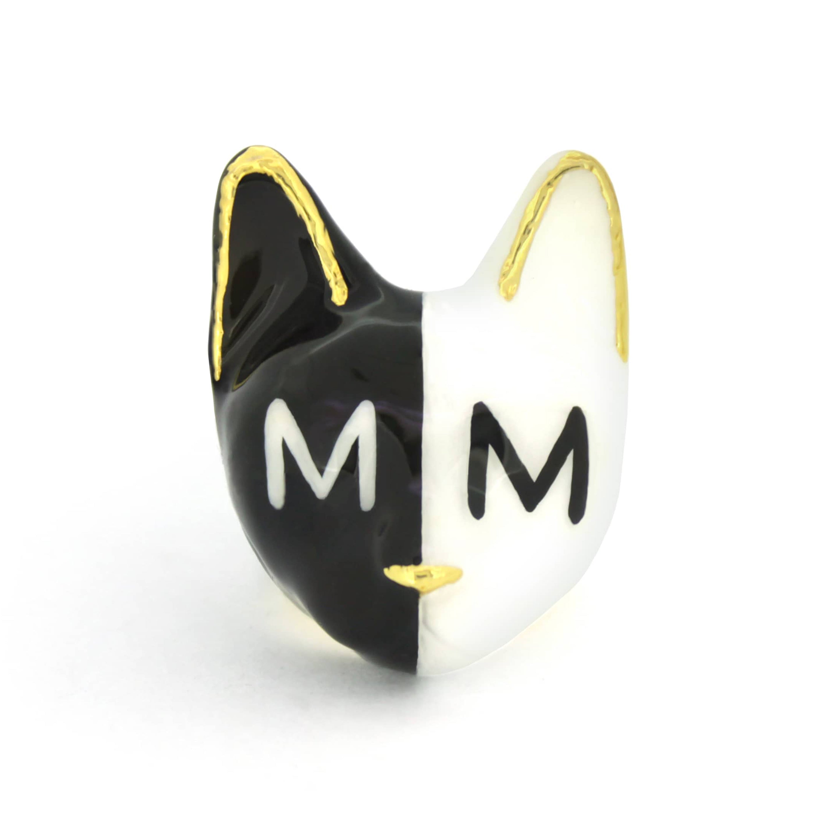 Half B&W Cat Ring | MaewMarch