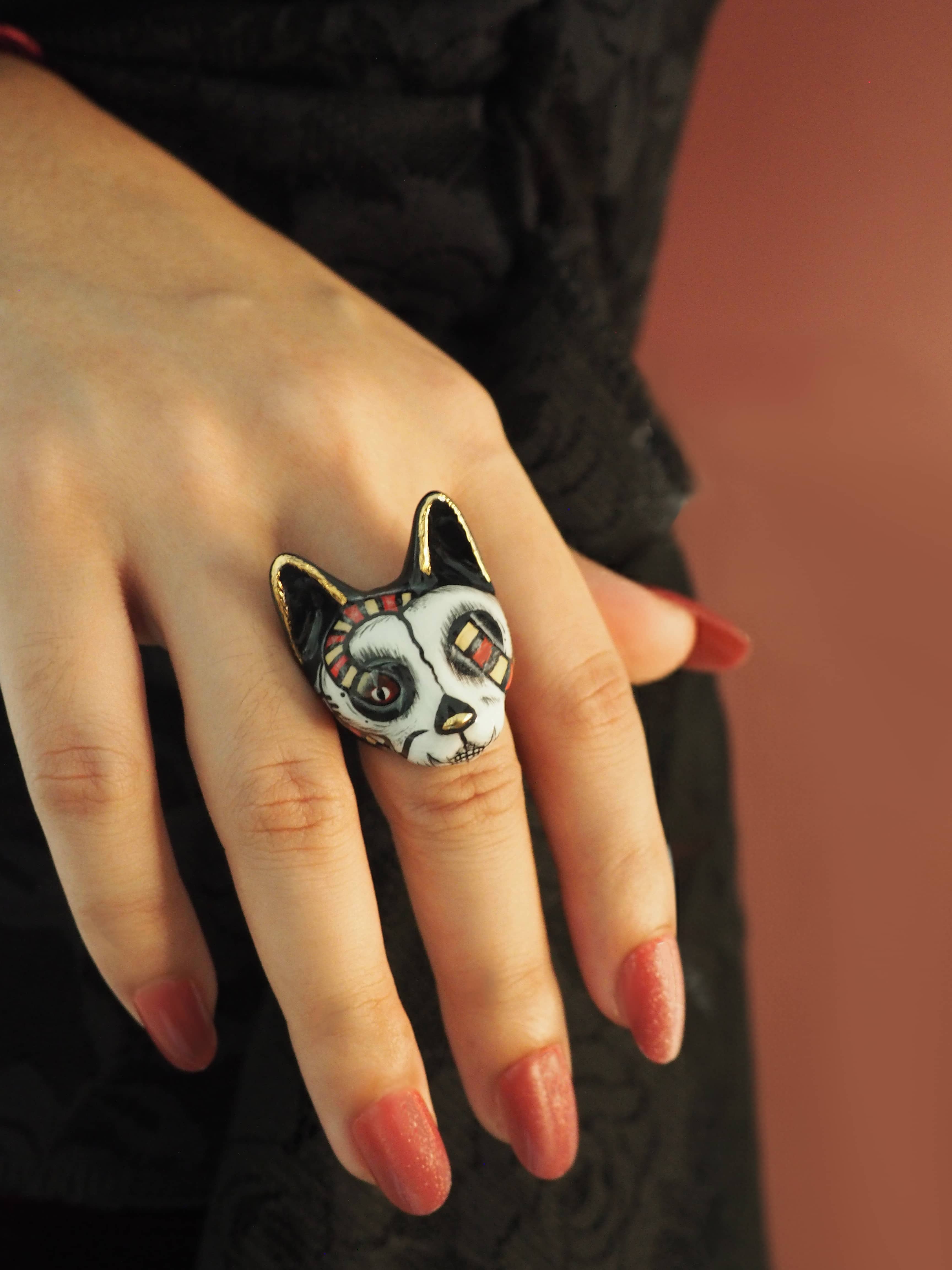 Snake Skull Cat Ring | MaewMarch