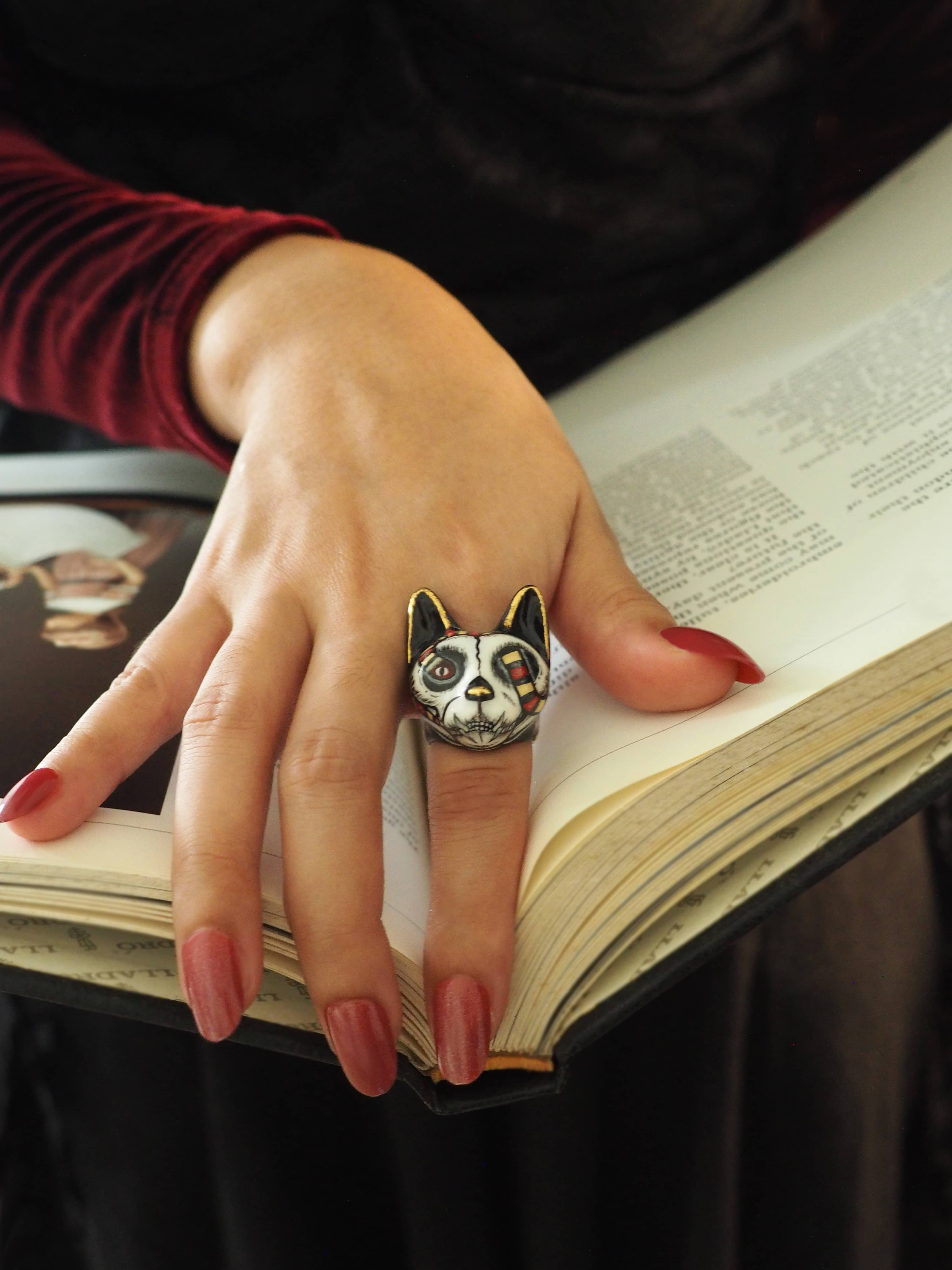 Snake Skull Cat Ring | MaewMarch