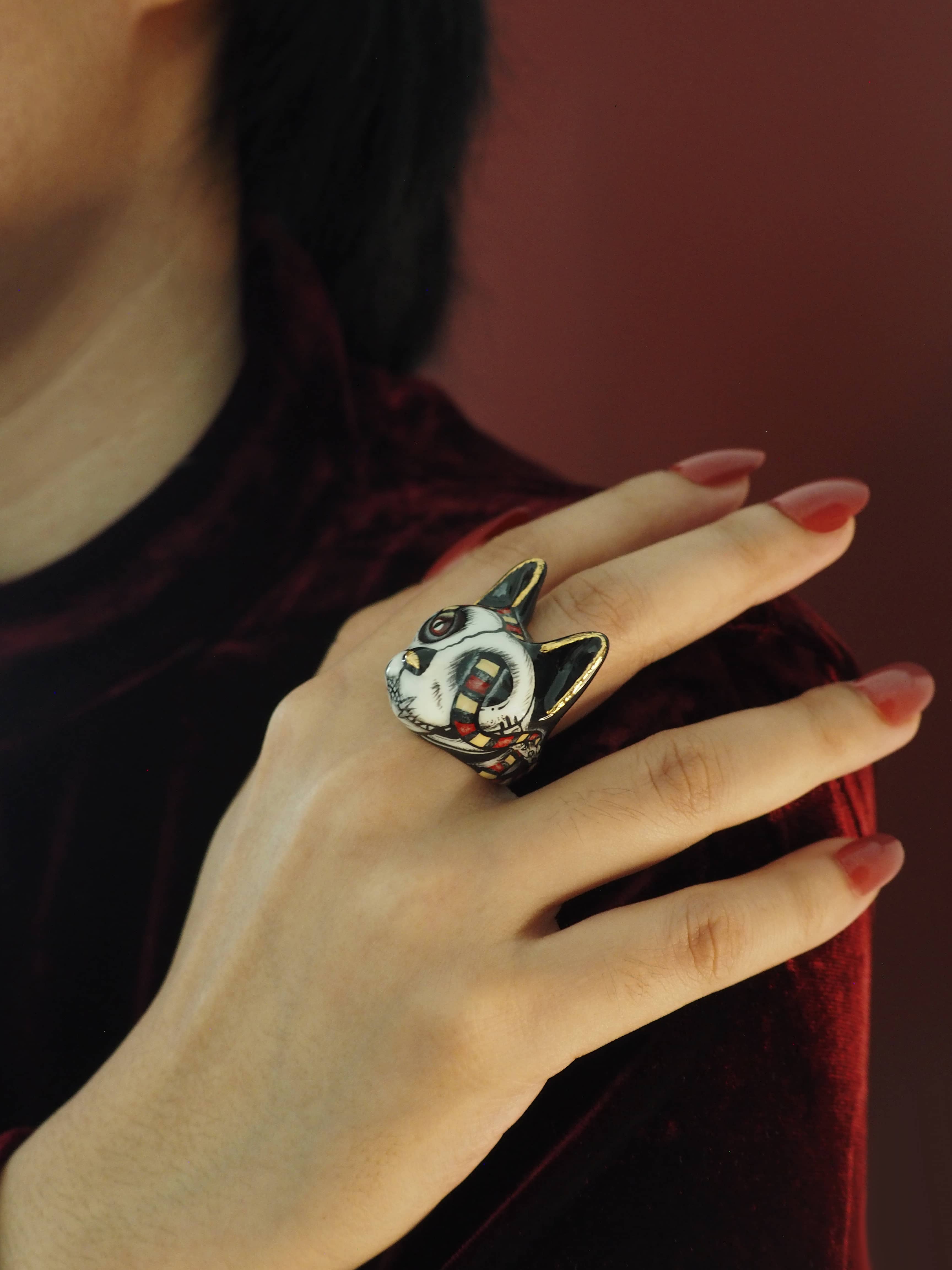 Snake Skull Cat Ring | MaewMarch