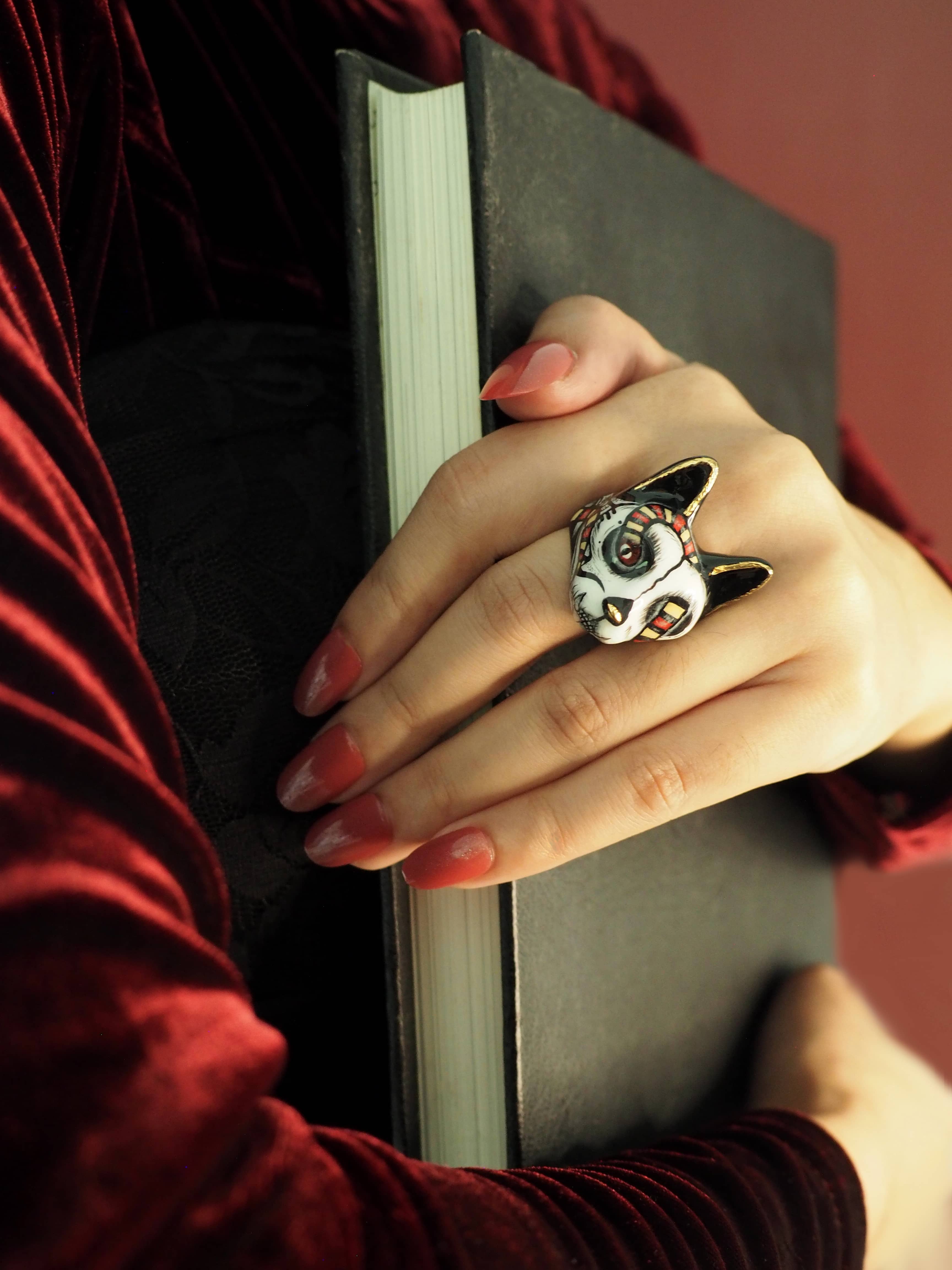 Snake Skull Cat Ring | MaewMarch