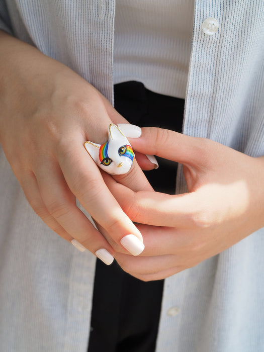 Rainbow Cat Ring | MaewMarch