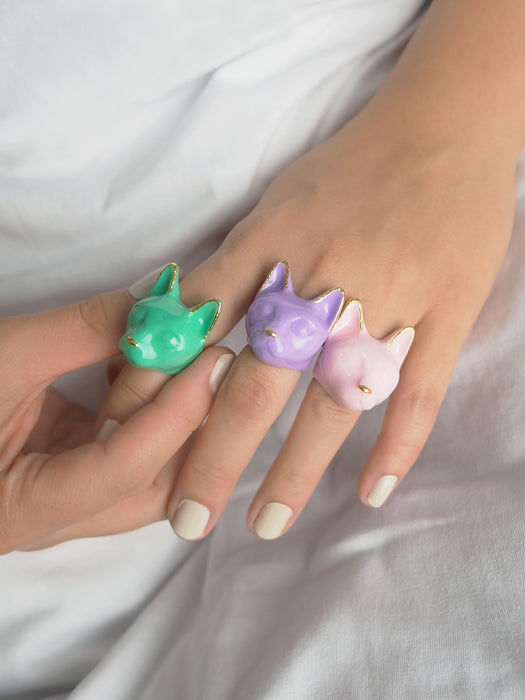 Lavender Cat Ring | MaewMarch