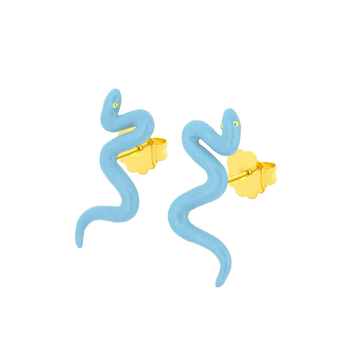 M Snake Blue Earrings | Candy Snake