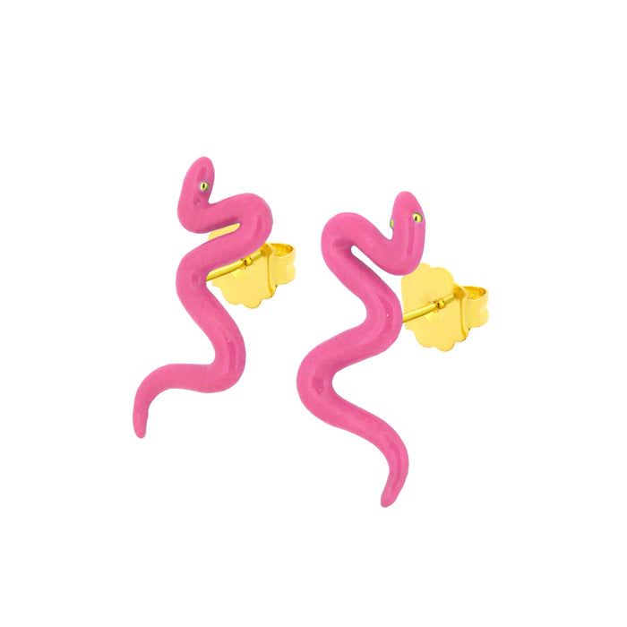 M Snake Pink Earrings | Candy Snake
