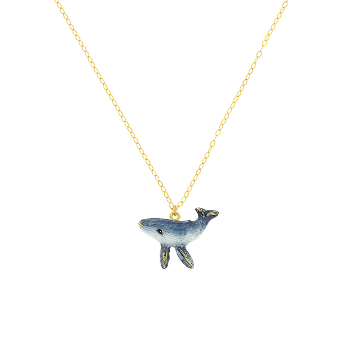 Flying Whale Charms Pendant Necklace 925 Sterling Silver | Happy Story