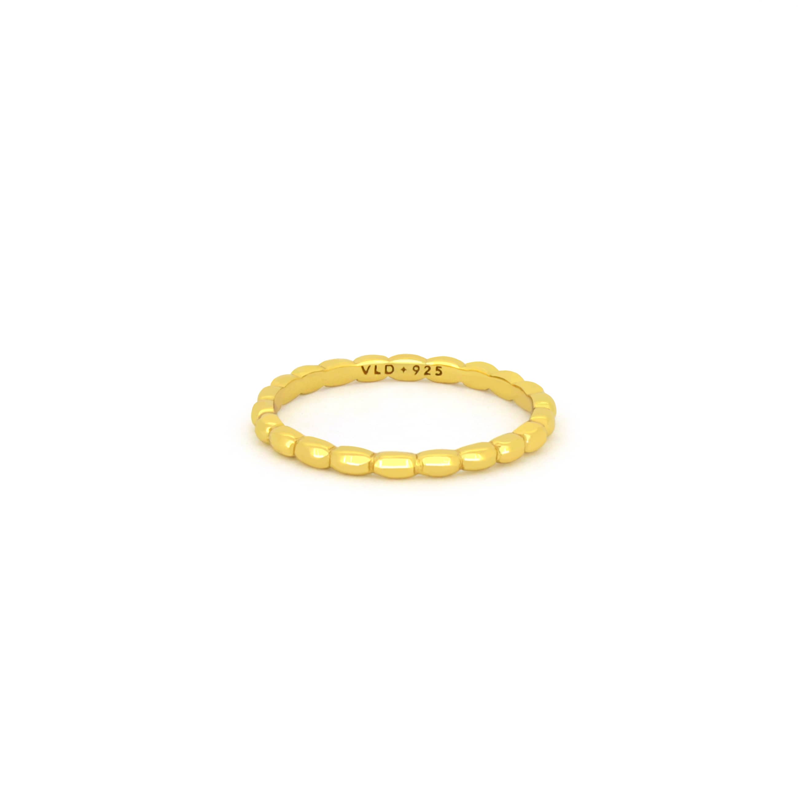 Minimal slim gold-plated ring for everyday wear.