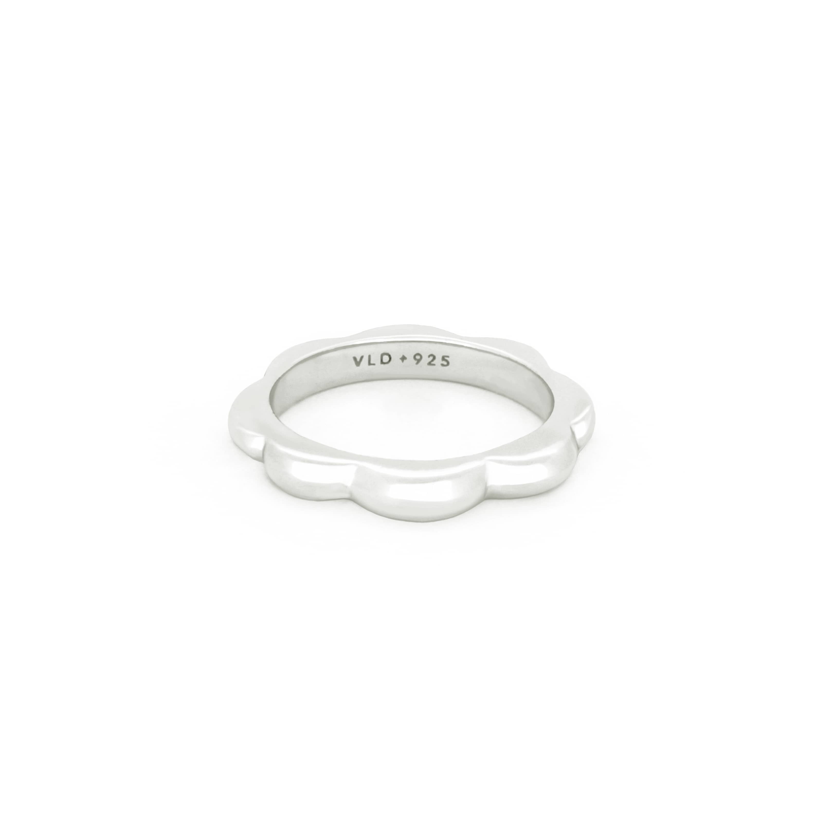Minimal bold silver stacking ring chic design, ideal for everyday wear.