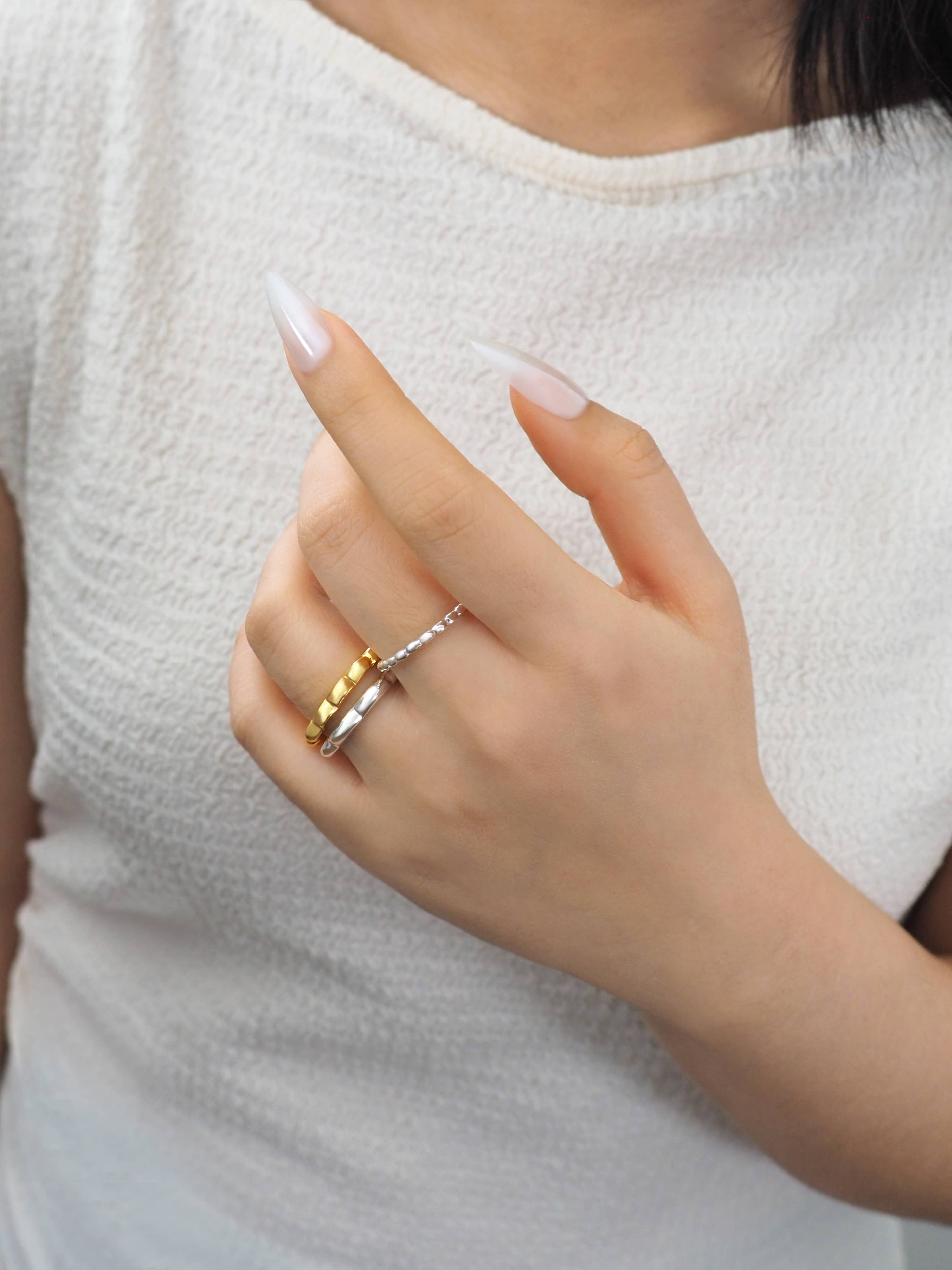 Bubble Slim Ring Silver or Gold | Everyday: Happy